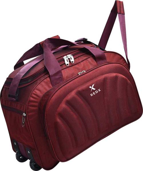 REDX 80 L Duffel Bag -Premium Fabric Travel Duffel Bags for Men and Women Duffel With Wheels (Strolley)