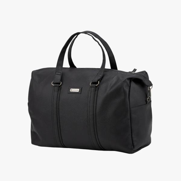 HARISSONS (Expandable) Viktor 35L Vegan Leather Weekender Duffel Bag, Black Duffel Without Wheels