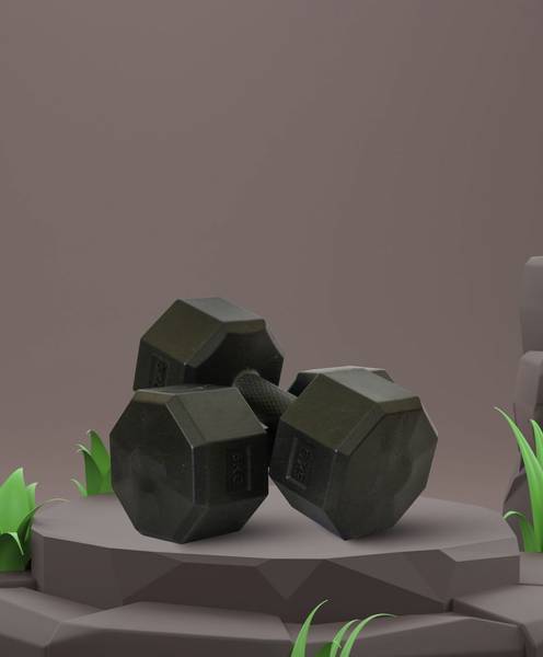 Fash World PVC HEX Dumbbell For Home Gym, Home Workout, Gym Exercise Set- 5+5-10kg Fixed Weight Dumbbell