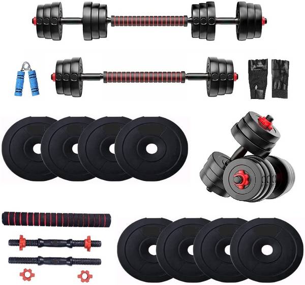 BodyFit 20 kg Weight Plates 20KG (2KGX4,3KGX4) Dumbbell Set,Combo Adjustable Gym Set Home Gym Combo