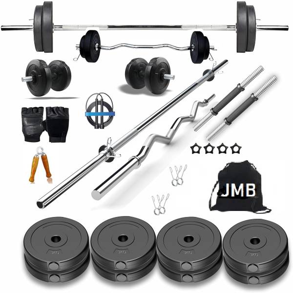 JMB 70 KG HOME GYM WITH 5 FT STRAIGHT ROD + 3 FT CURL ROD Fixed Weight Dumbbell