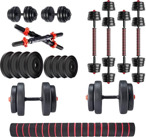 JASMINE 10kg Dumbbell Set | 4x 2.5kg Plates, Rods & Connector Included Adjustable Dumbbell