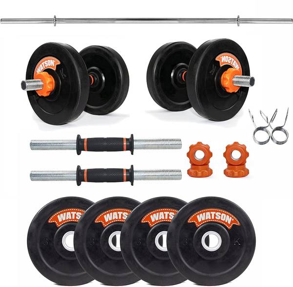 Watson Rubber Weight Plates 14Cast Iron Dumbbells Rods 5 feet