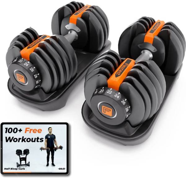 Flexnest 17in1 Adjustable Iron Dumbbells Set, Weight Adjustment (5Kg-40Kg) - Set of 2 Adjustable Dumbbell