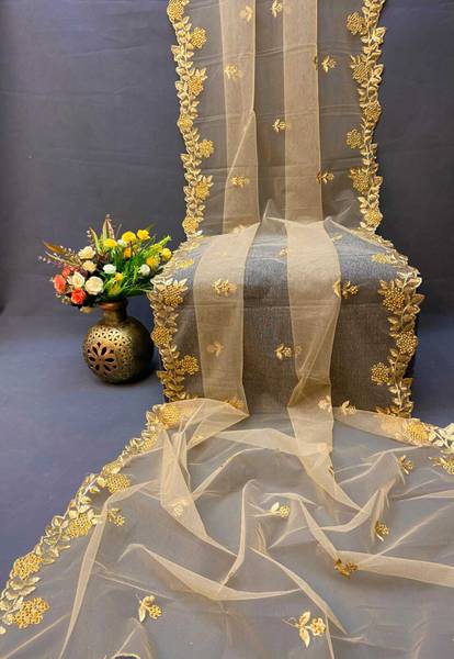 MVFASHIONHUB Net Embroidered Women Dupatta