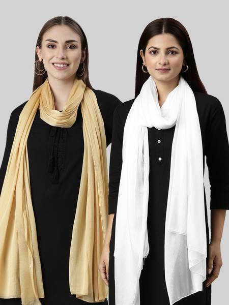 TWIN BIRDS Nylon Solid Women Dupatta