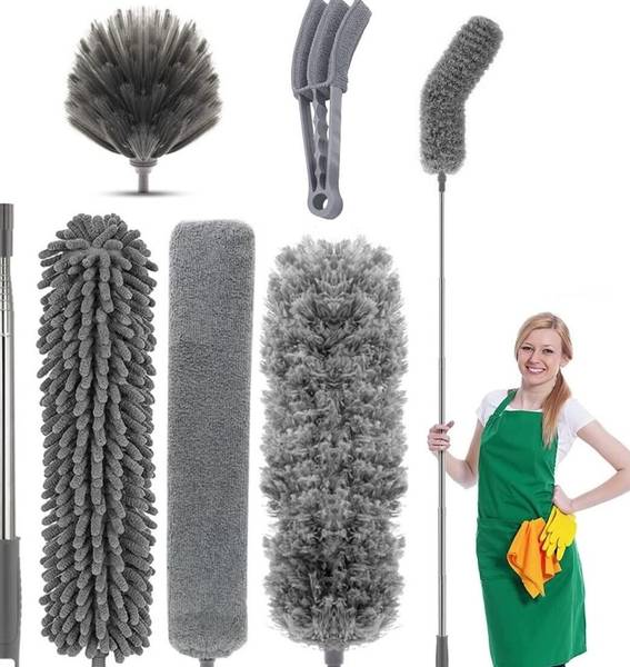 ShoppoStreet 5PCS Washable Duster Kit for Ceilings, Fans, and Furniture Dry Duster Set