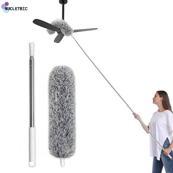 NUCLETRIC Cleaning Brush Feather Microfiber with Extendable Rod Dust Cleaner Wet and Dry Duster