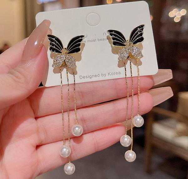 Butterfly hotsell long earrings