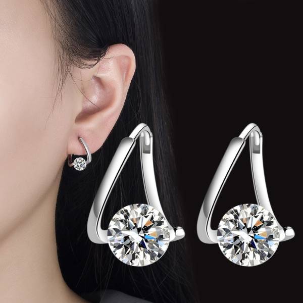 MYKI Diamond Triangle Everyday Earrings For Women & Girls Swarovski Zirconia Stainless Steel Stud Earring