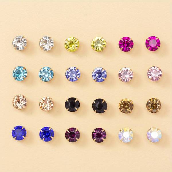 Jewels Galaxy Jewels Galaxy Earring For Women Gold Plated Studs Combo of 24 Pair Crystal, Pearl Alloy Stud Earring