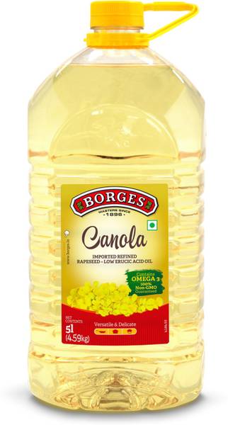 BORGES Refined Canola Oil Low Erucic Acid Oil, Healthy Cooking Oil for Daily use Canola Oil PET Bottle
