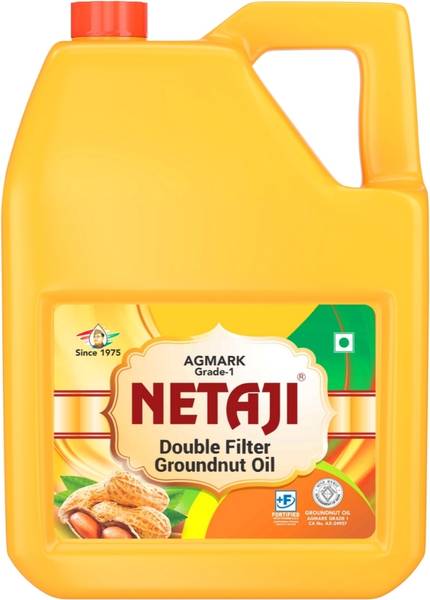 Netaji Cold Pressed 100% Pure Double Filtered 5 LITRE Groundnut Oil Jar
