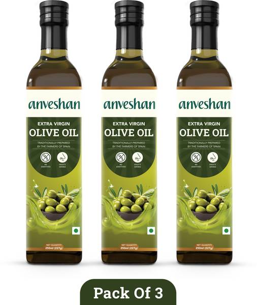 Anveshan Extra Virgin Olive Oil - 250ml Olive Oil Glass Bottle