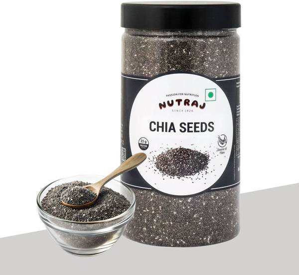 Nutraj Chia Seeds 500g Jar, Chia Seeds for Weight Loss, Raw Unroasted ...
