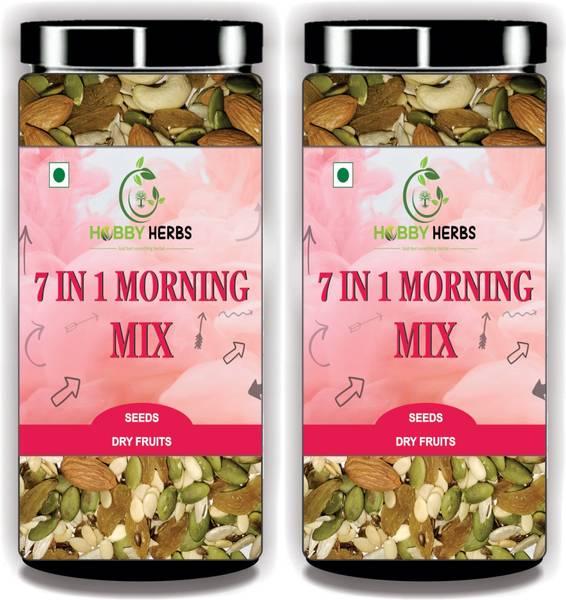 Hobby Herbs 7in1 Morning Mix 400 gm ( 2 x 200gm ) | Roasted and Salted Seed | Mix Seeds Mixed Seeds