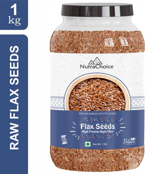 NutraChoice Raw Flax Seed, Rich in Omega 3 Weight Loss Management | 100% Natural Brown Flax Seeds