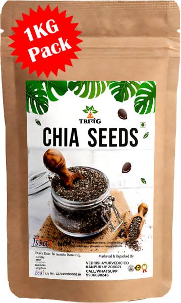 Trivang Raw Chia for Weight Loss with Omega 3 , Zinc & Fiber, Calcium Rich Chia Seeds Chia Seeds