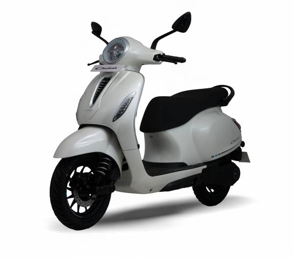 Chetak 3502 Electric Scooter by Bajaj Auto Booking for Ex-Showroom Price (with Portable Charger, Moon White)