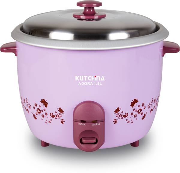 Kutchina Adora Rice Cooker 1.5 litre | Electric Cooker Non Stick Aluminum Inner Pot | Electric Rice Cooker with Steaming Feature