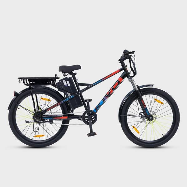 Motovolt KIVO Lite Black Electric Bicycle with Extended Back Carrier 26 inches Single Speed Lithium-ion (Li-ion) Electric Cycle