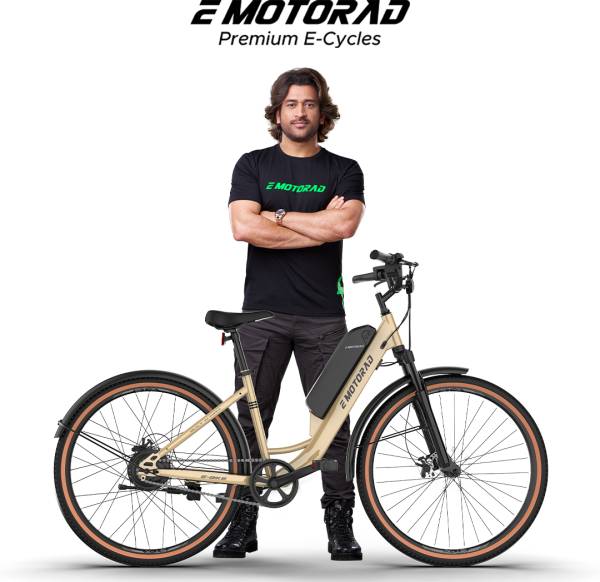 EMotorad ST-X Unisex City Cycle with 7.65Ah Removable Battery | Cluster C2 Display(Beige) 28 inches Single Speed Lithium-ion (Li-ion) Electric Cycle