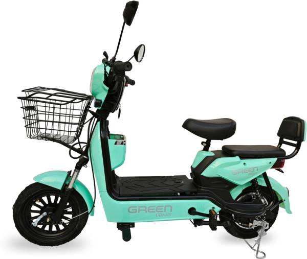 Green Udaan Electric Scooter for Adults with Portable Rechargeable Battery 10 inches Single Speed Lead-acid (SLA) Electric Cycle