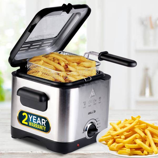 iBELL DF150M Deep Fryer 1.5 Litre for Home, 1500W, 4 Cooking Presets, Stainless Steel 1.5 L Electric Deep Fryer