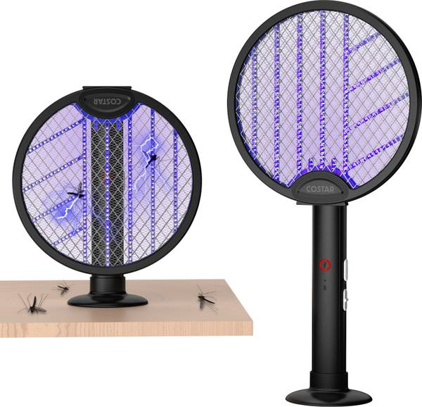 CostarMatter Foldable Swivel Mosquito Racket, UV Light Lamp, 1200mA lithium-ion h Battery Electric Insect Killer Indoor, Outdoor
