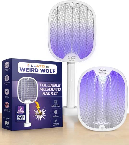 WEIRD WOLF Killato by Weird Wolf 2 in 1 UV Light Foldable Mosquito Racket Electric Insect Killer Indoor