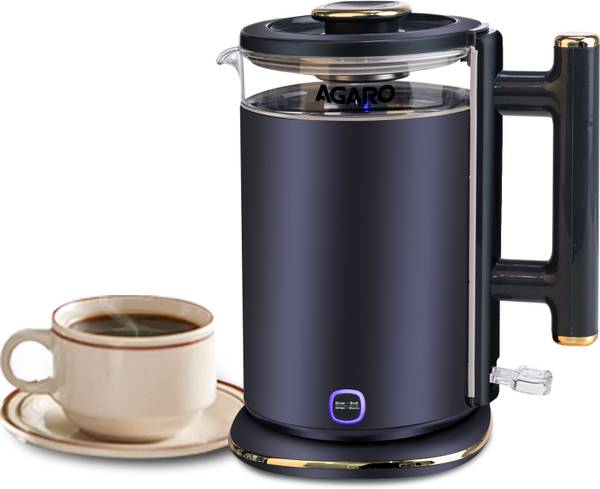 AGARO Regal Electric Kettle with Keep Warm Function, Stainless Steel & Glass body Electric Kettle