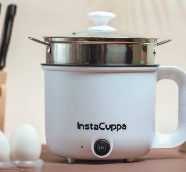 INSTACUPPA 3-in-1 Multi Cook Kettle with Steamer | Non-Stick Inner Pot | 600 Watts Multi Cooker Electric Kettle