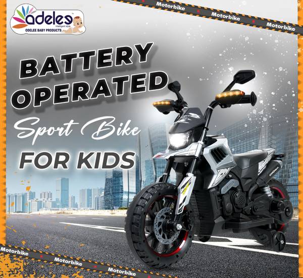 ODELEE Pedal Accelerator Ride On Sport Bike with Durable Gripped Wheels for Kids Bike Battery Operated Ride On