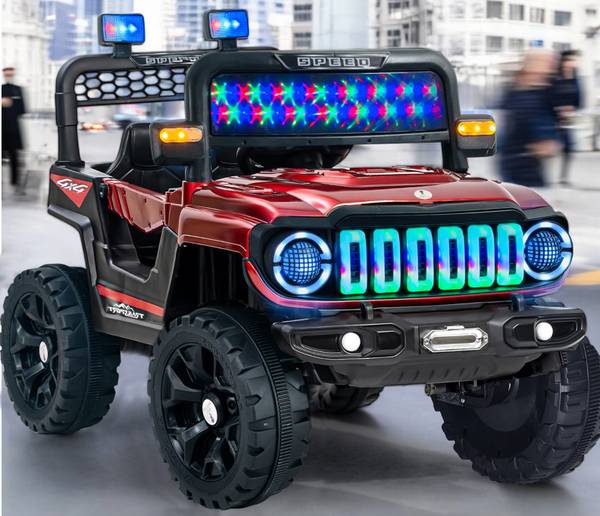 Wishmaster Kids Electric Battery Car With Baby Driving + Parents Remote To Control Jeep Battery Operated Ride On