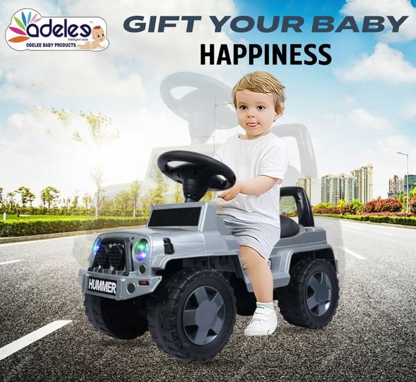 ODELEE Manual Push Stylish Hummer Ride On Car With Music Lights For Unisex Kids Car Non Battery Operated Ride On Price History