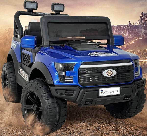 Wishmaster 4x4 Kids Driving Car With Remote , Mobile App + Manual Drive | 1 Year Warranty Jeep Battery Operated Ride On