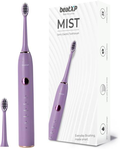 beatXP Mist Sonic Electric Toothbrush with 2 Brush Heads & Rechargeable Electric Toothbrush