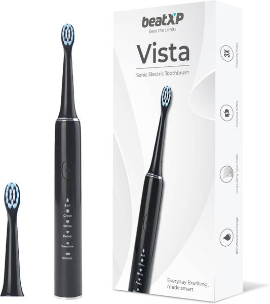 beatXP Vista Sonic 2 Brush Heads with Rechargeable Electric Toothbrush