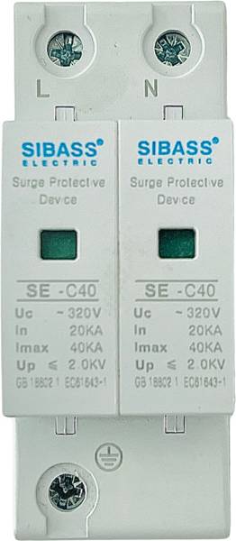 DAYSTAR SOLAR SIBASS ELECTRIC AC SINGLE PHASE SPD SURGE PROTECTION DEVICE 320V 2 POLE (SE-C40) FOR AC MCB