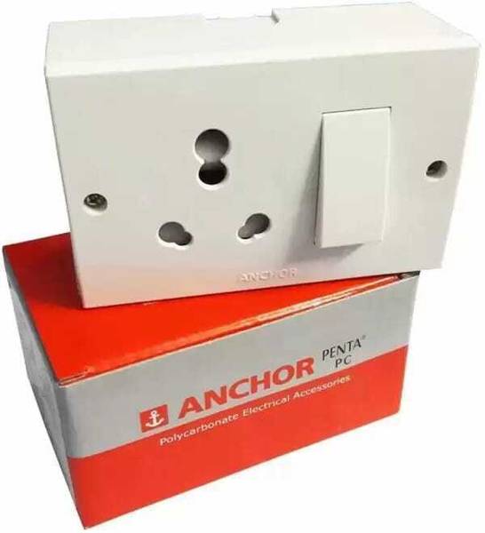ANCHOR Penta S.S Combined with box 16A 1 Socket, 1 Switch 16 A Five Pin Socket
