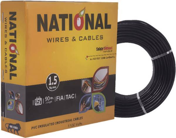 ELSON PVC Insulated CCA Copper (1mm wire) 1 sq/mm Black 91 m Wire