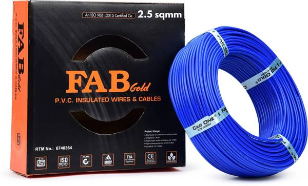 FAB GOLD COPPER 2.5 sqmm |90 MTR |Multi Strand| Electrical Wire Cable| Premium quality| 2.5 sq/mm Blue 300 ft. Wire