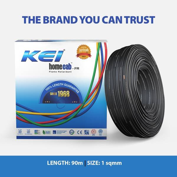 KEI ZH-FR PVC 1 sq/mm Black 90 m Wire