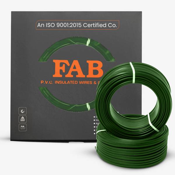 TSR FAB FR PVC, CCA Copper Multi Strand House Fitting Electric Wire Cable 10No. 1.5 sq/mm Green 90 m Wire