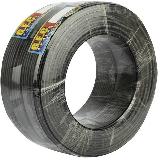 SUPER GEC CCS RG-6 Coaxial DTH Cable 3ghz 75 Ohms (32/64) 1 sq/mm Black 90 m Wire