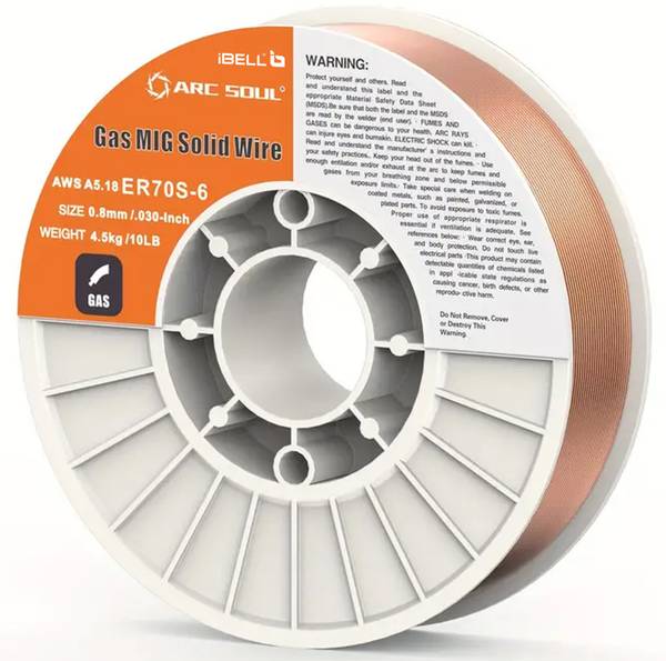 iBELL IBELL ARC SOUL Er70s-6.030inch/0.8mm,(4.9kg) Spool, Mild Steel MIG Welding Wire 1 sq/mm Gold 0 ft. Wire