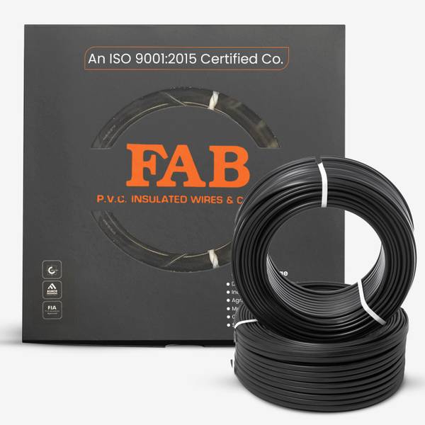 TSR FAB FR PVC, CCA Copper Multi Strand House Fitting Electric Wire Cable 10No. 1.5 sq/mm Black 90 m Wire