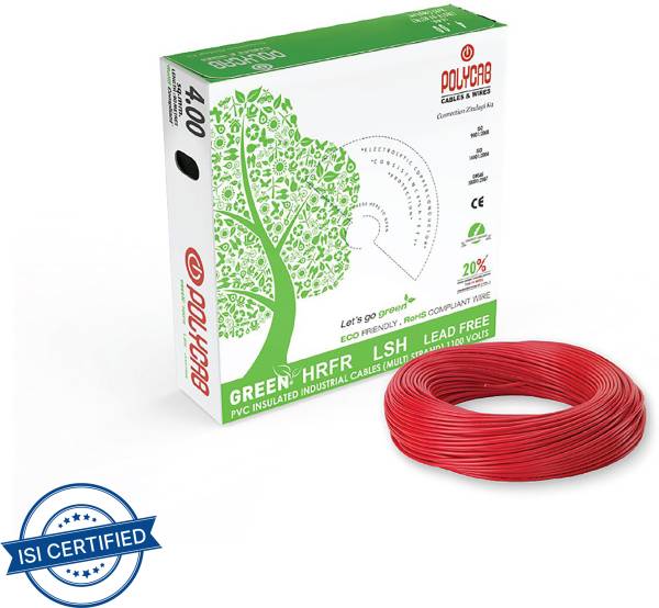 Polycab PVC 4 sq/mm Red 90 m Wire