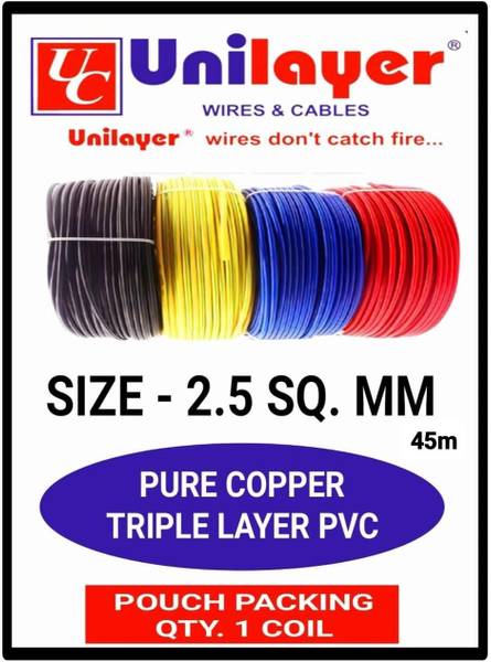 unilayer Multistand wire 2.5 sq/mm Yellow, Red, Blue, Black 45 m Wire