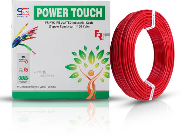 SUPER GEC Power Touch Electric Wires and Cable | FR PVC Insulated | CCR Copper 1 sq/mm Red 73 m Wire